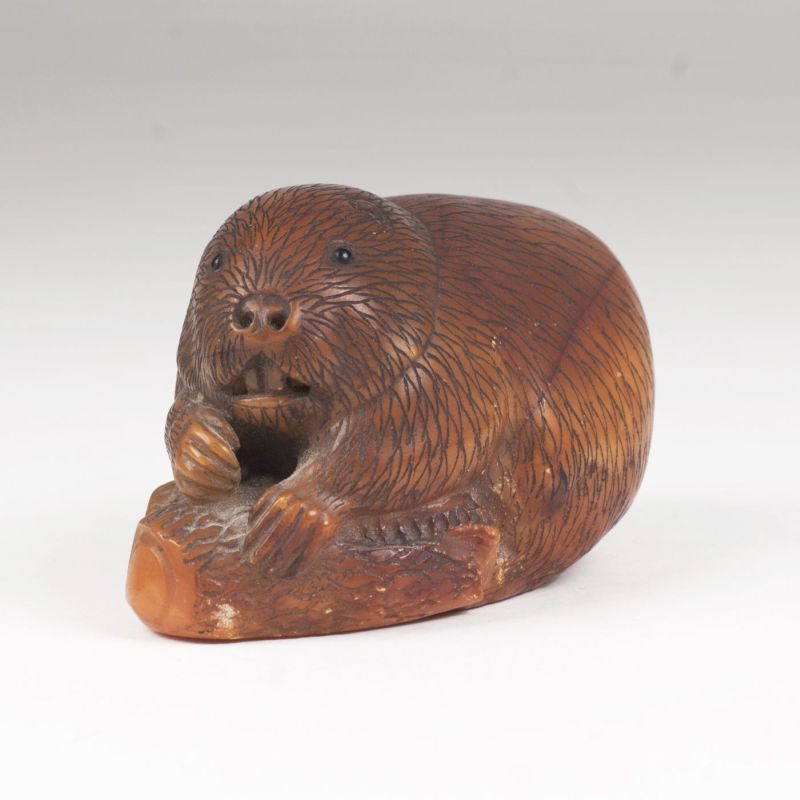 An Amber Sculpture 'Beaver'