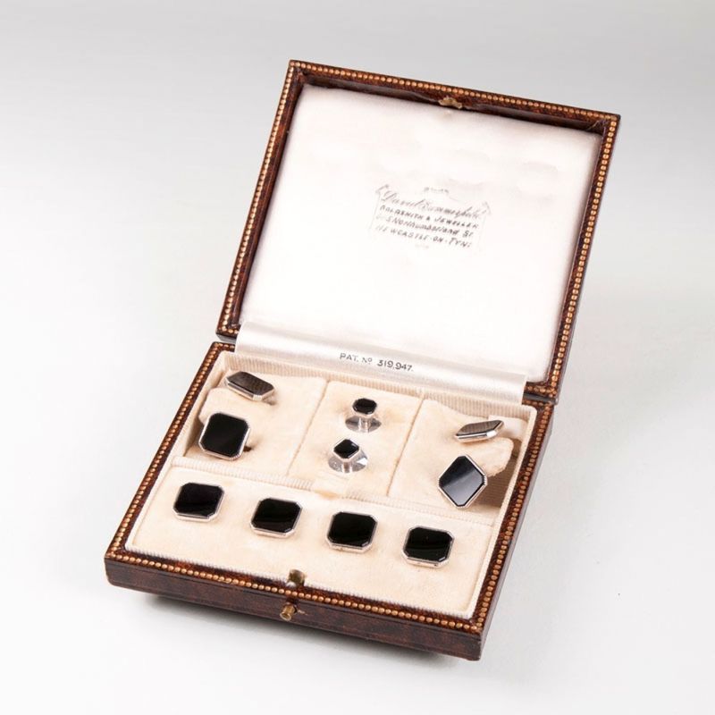 A classical tailcoat button set with onyx