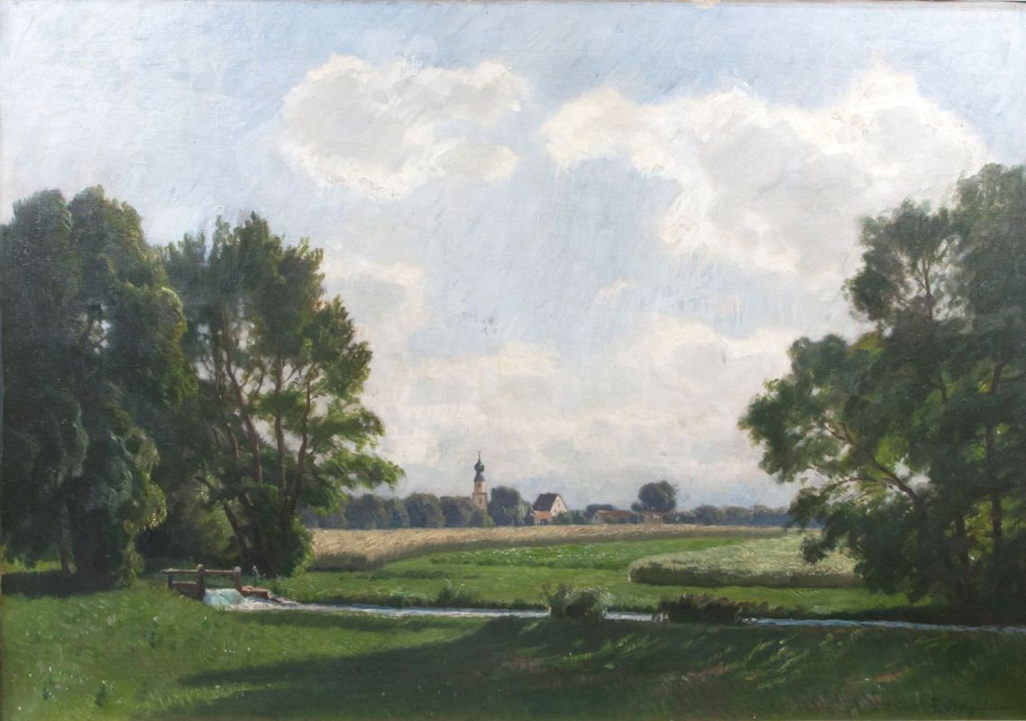 Fritz Bayerlein - Hochsommer bei Obermenzing Hochsommer bei Obermenzing