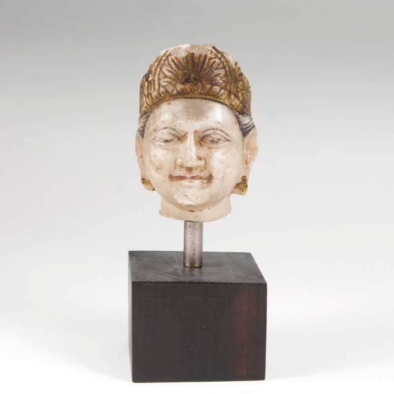 An Alabaster Head of a Buddha