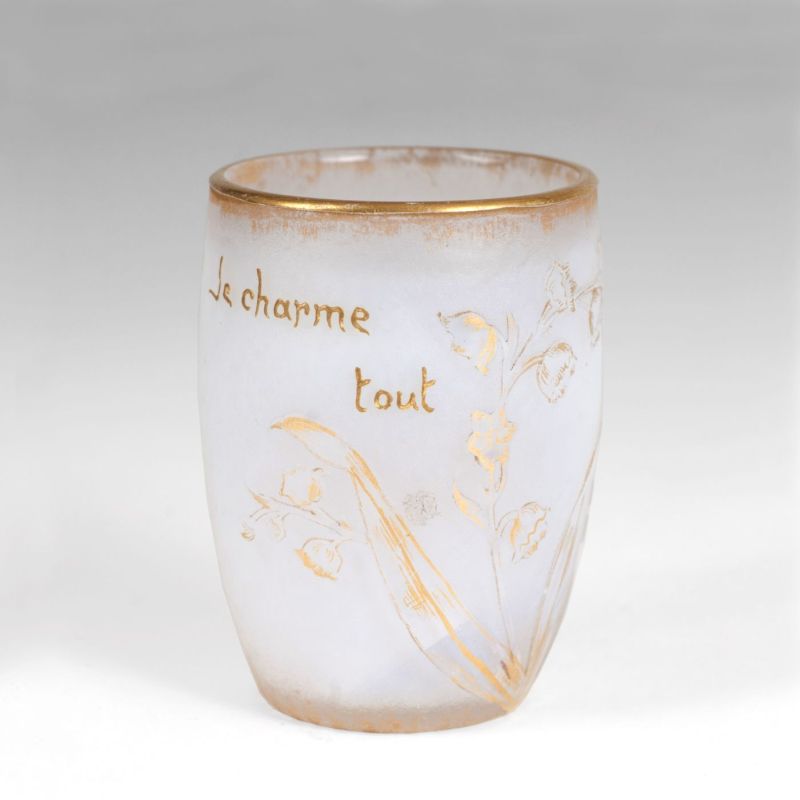 An Art Nouveau miniature vase with lillies of the valley