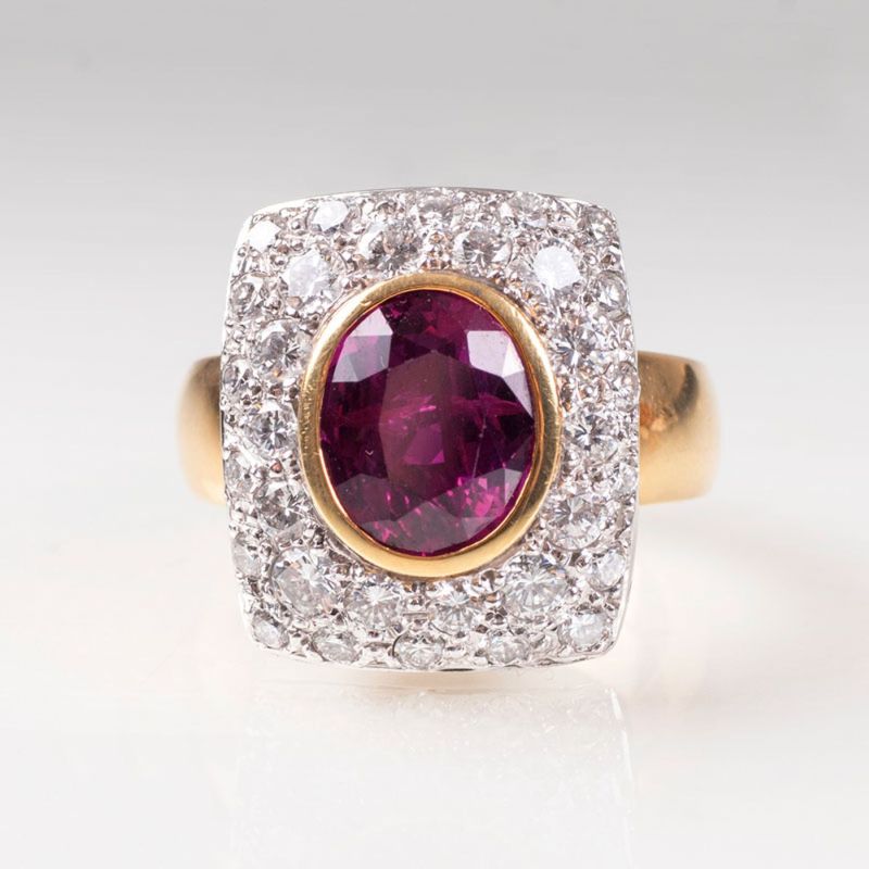 A fine ruby diamond ring
