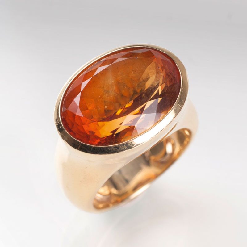 A modern citrine ring by Botho Nickel