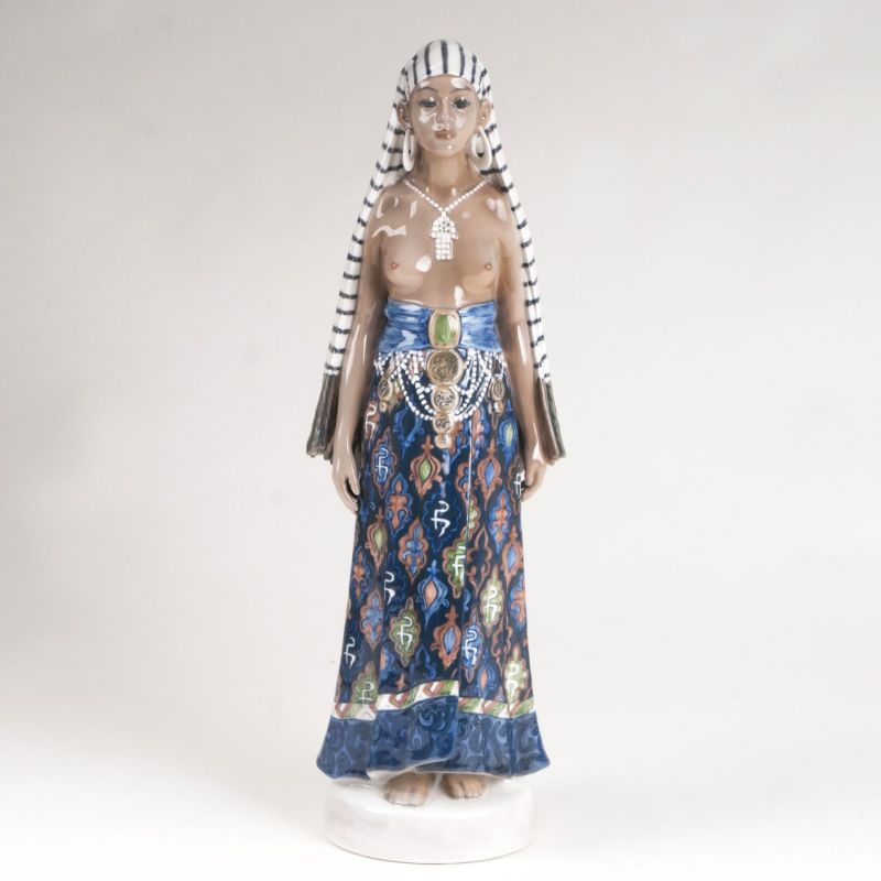 A large porcelain figure 'Egyptian woman'