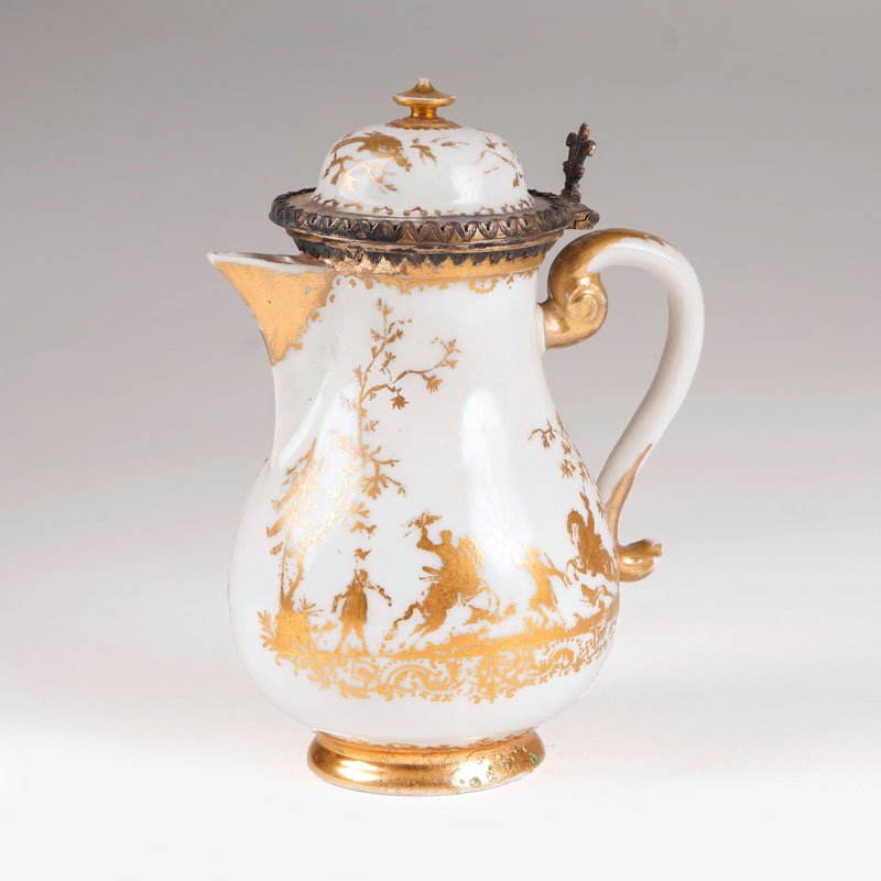 A rare Boettger  jug with Augsburg silver mount by Elias Adam