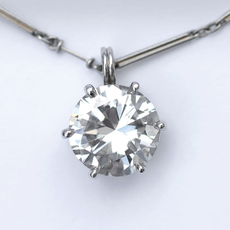 A highcarat solitaire pendant with necklace