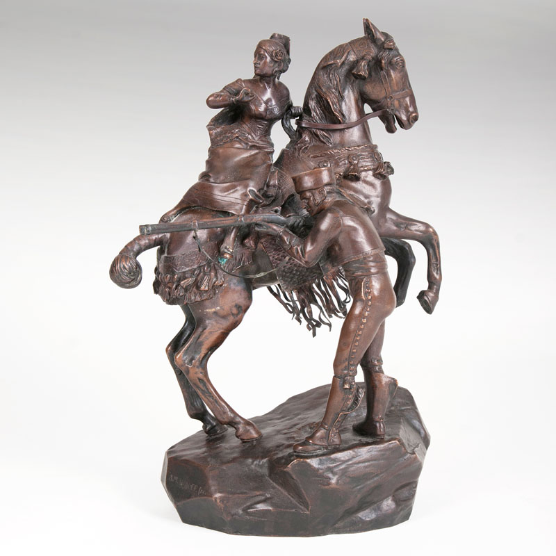 A very rare bronze sculpture 'Chased'