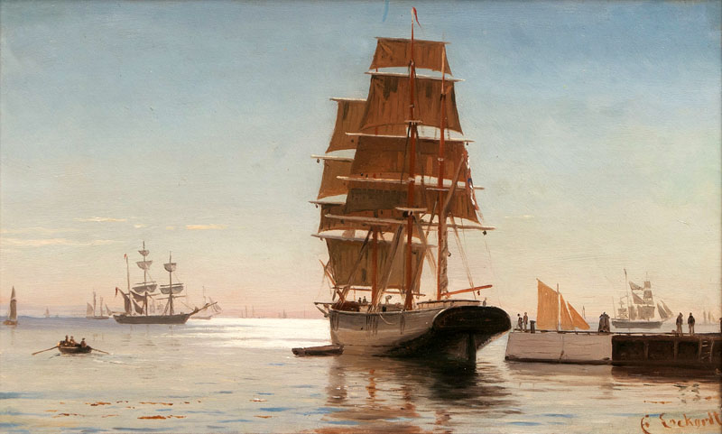 A Sailing Ship leaving the Harbour