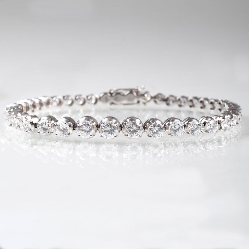 A diamond tennis bracelet