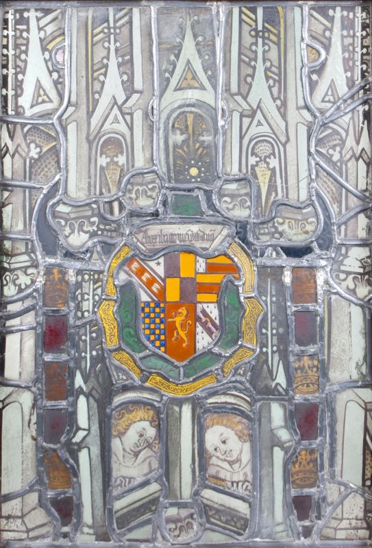 A late Gothic lead glazing with coat of arms