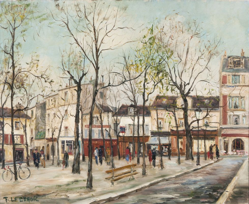 Herbst auf der Place du Tertre in Paris