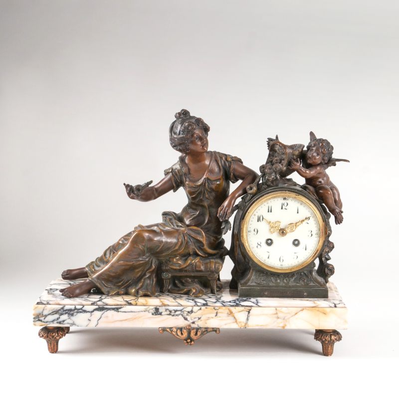 A French mantelclock with an Allegory of Spring