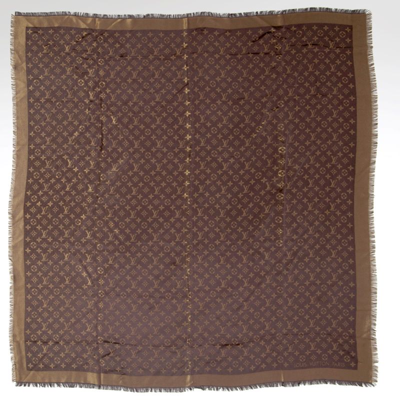 A 'Monogram Shine' scarf in brown, M75122