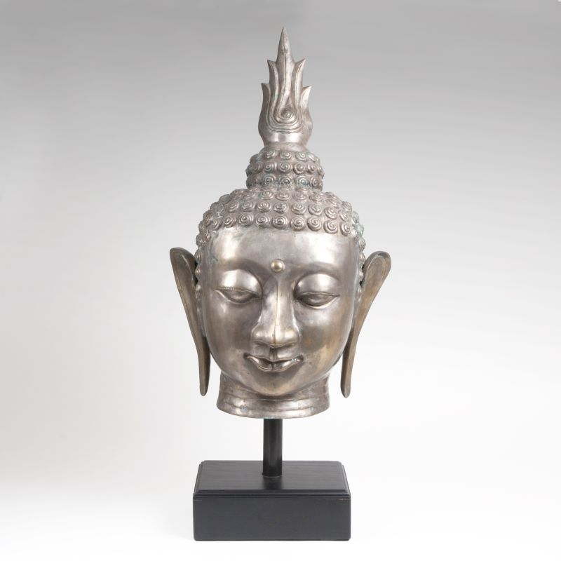 A large modern Head of Buddha
