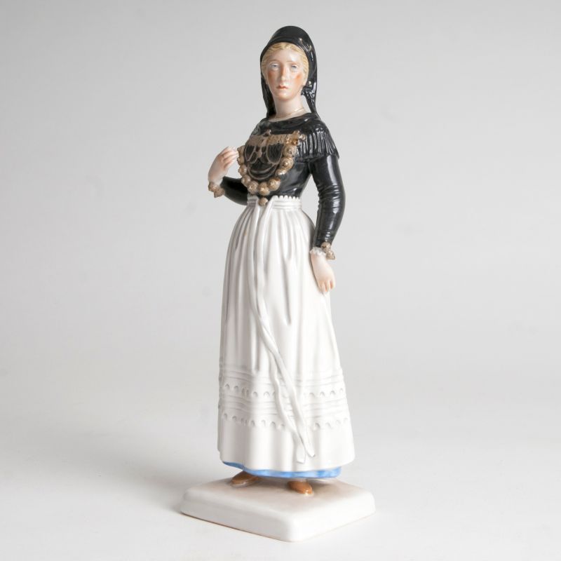 A porcelain figure 'Frisian farmer's wife' for Allach