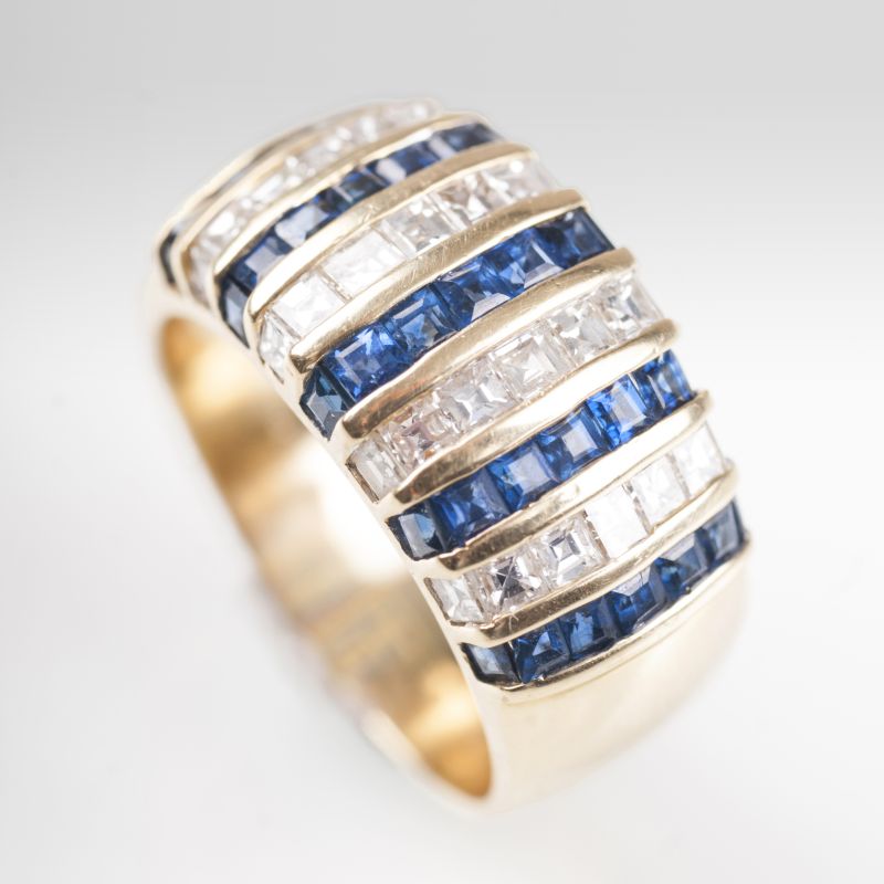 Vintage Saphir-Diamant-Ring
