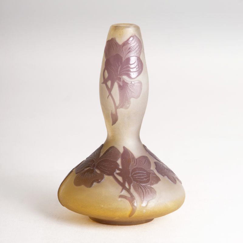 A miniature vase 'soliflore' with violets