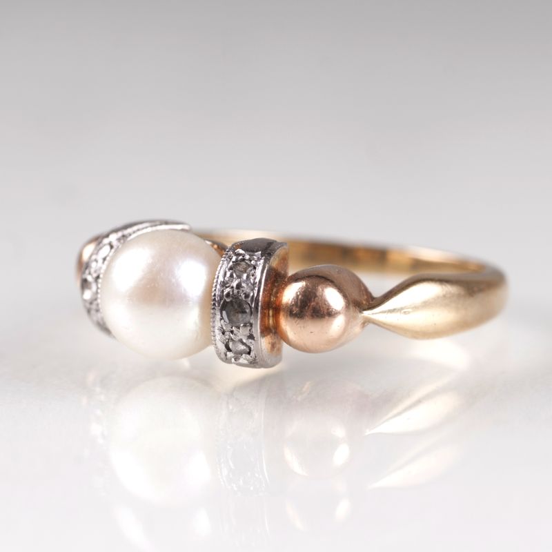 Vintage Perlen-Diamant-Ring