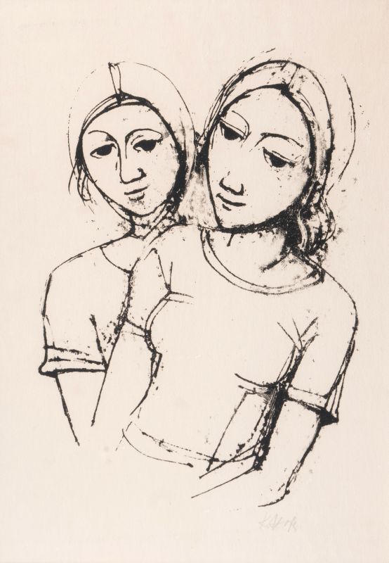 Carl Hofer - Two Girls Two Girls