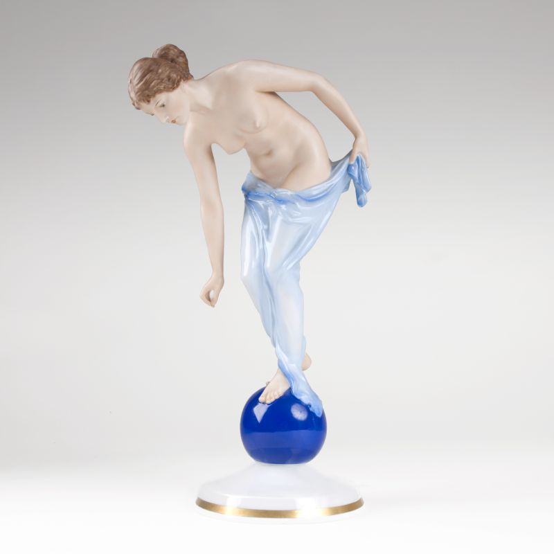 A porcelain figure 'Fortuna'