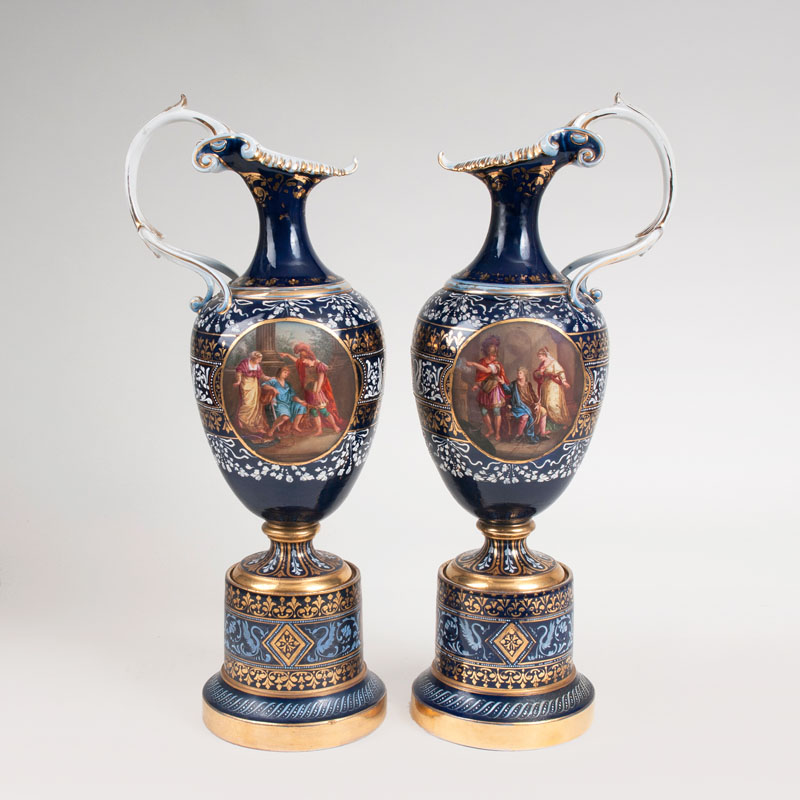 A pair of tall jugs in Vienna style