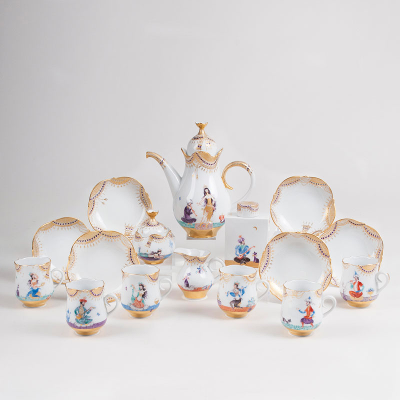 Heinz Werner - A mocha service 'The Arabian nights' for 6 persons A mocha service 'The Arabian nights' for 6 persons