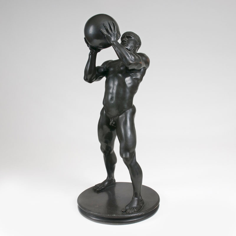 Bronze-Skulptur  'Kugelstemmender Athlet'
