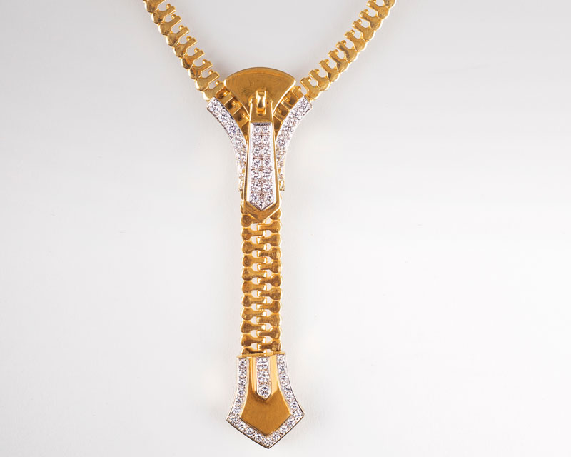 An extraordinary Vintage diamond necklace 'Zipper'