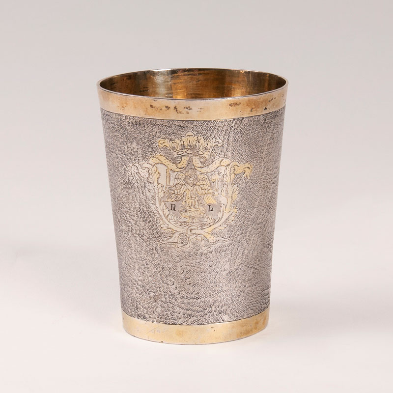 A baroque beaker with noble coat-of-arms