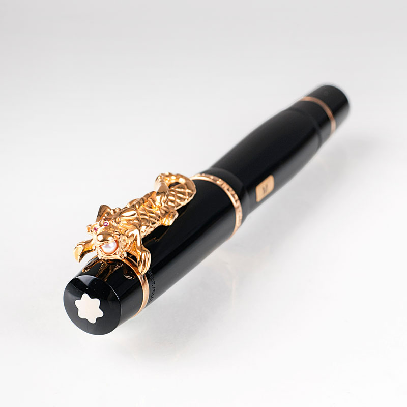 Exklusiver Montblanc-Kolbenfüllfederhalter 'Year of the Golden Dragon'