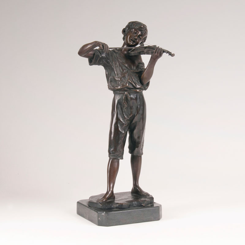 A bronze sculpture 'Young Violonist'