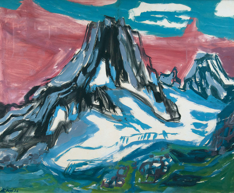 Eduard Hopf - Snow in the Mountains, Red Sky Snow in the Mountains, Red Sky