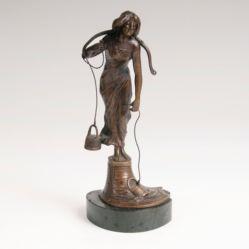 Victor Heinrich Seifert - A small bronze figure 'The Water Carrier' A small bronze figure 'The Water Carrier'