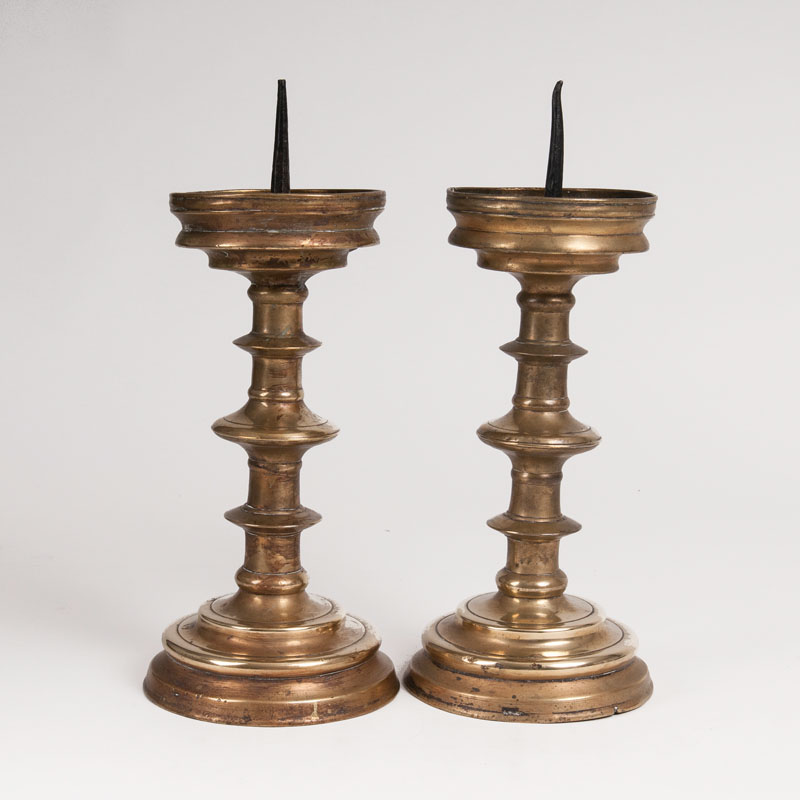 A pair of Renaissance candlesticks