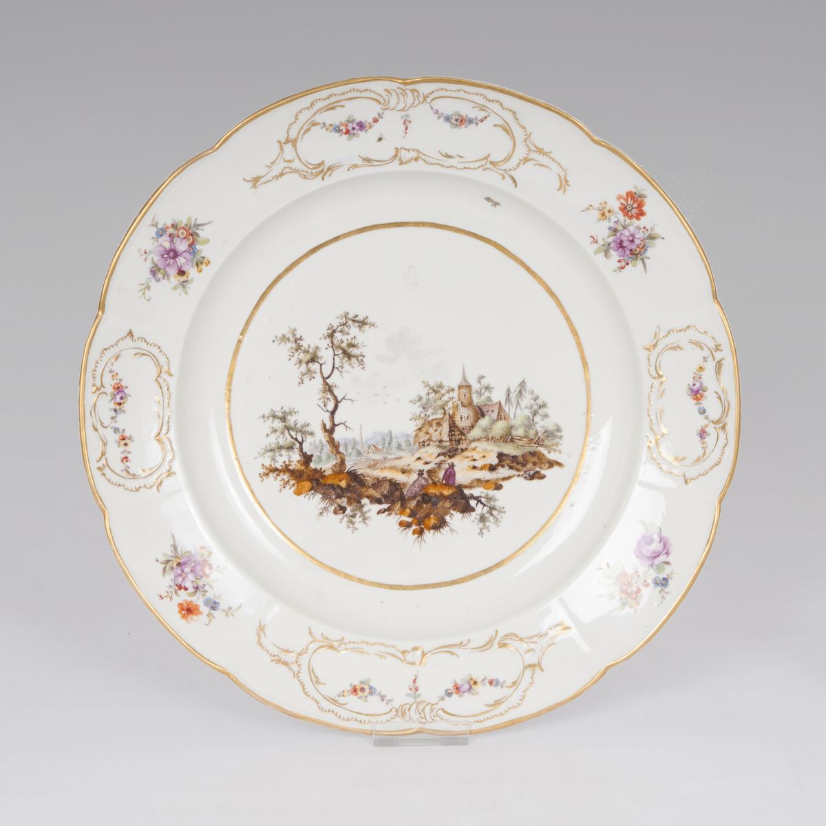 A large plate with idyllic landscape