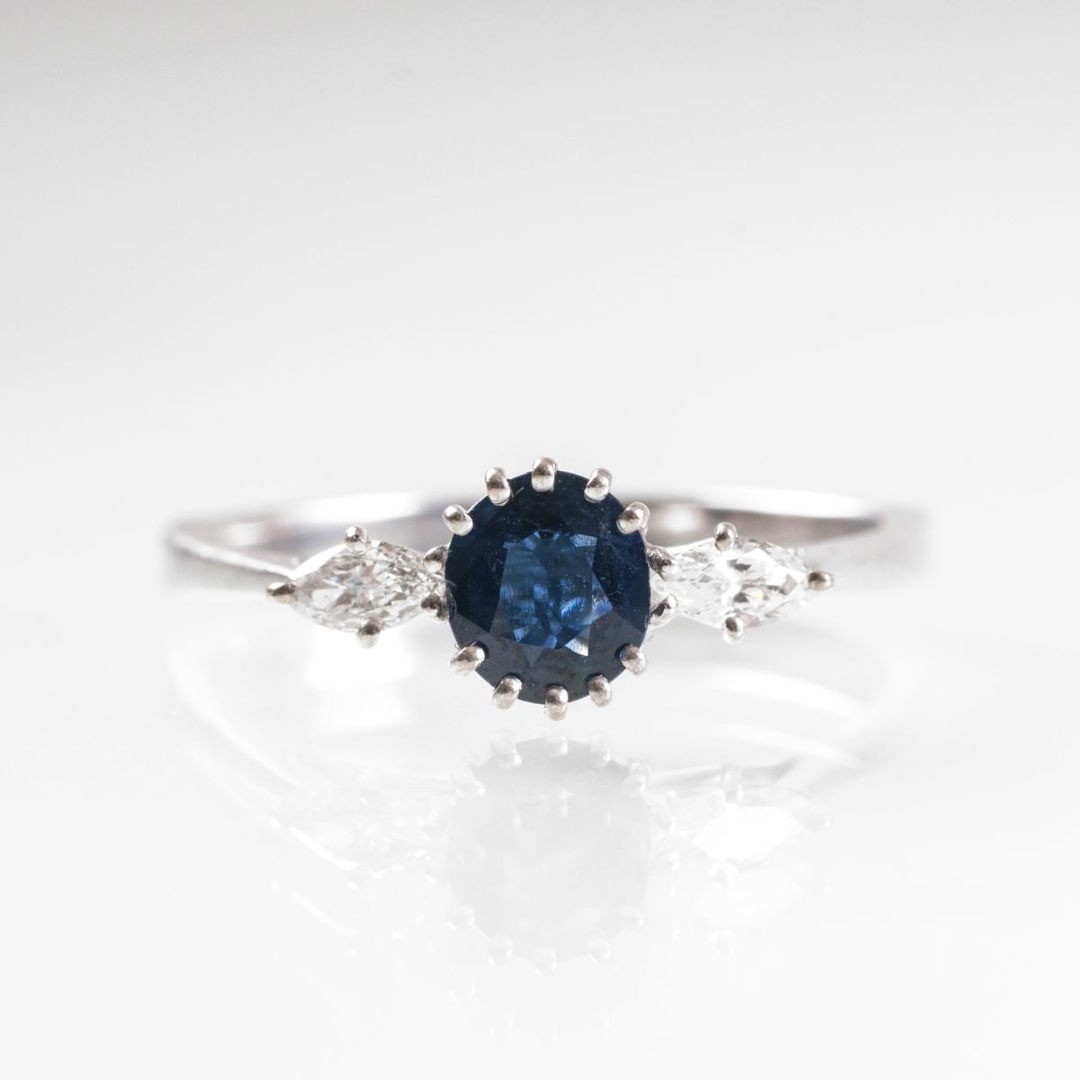 A sapphire diamond ring