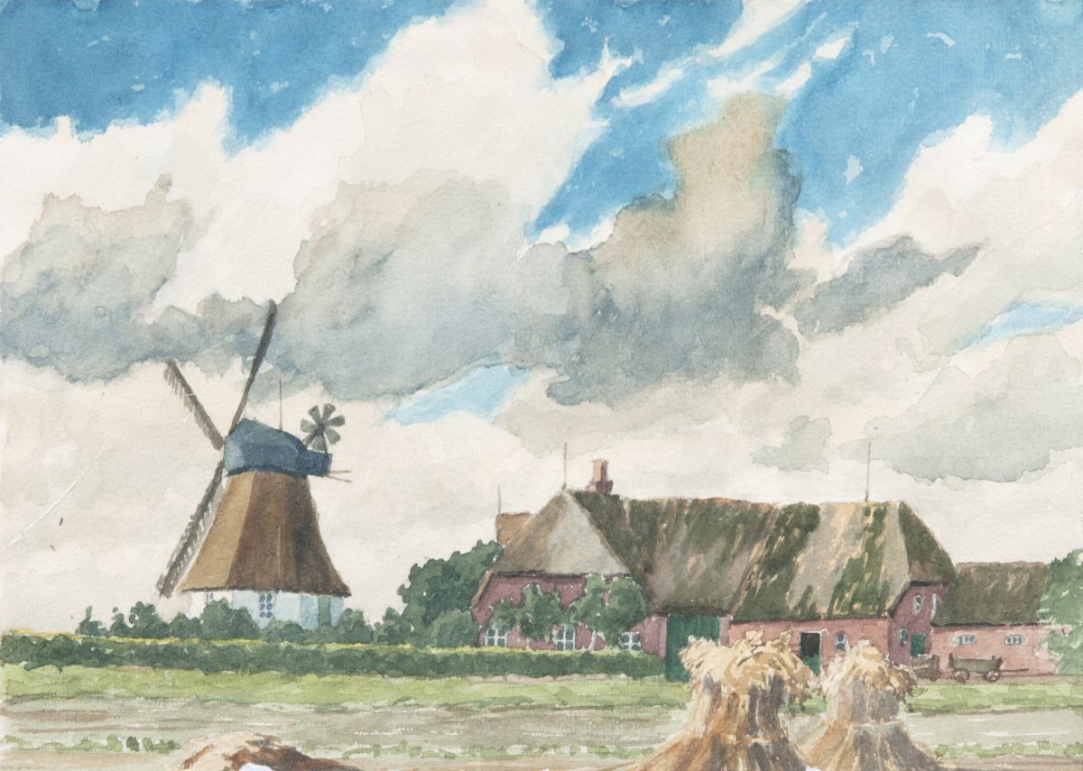 Windmill and Farm House