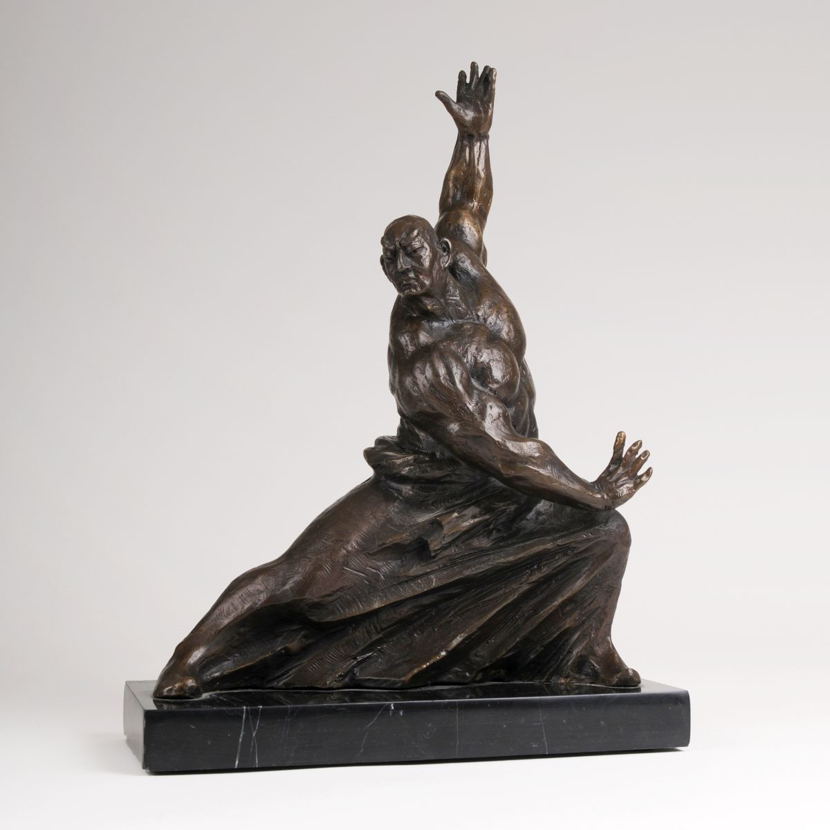 Bronze-Skulptur 'Kung Fu Kämpfer'
