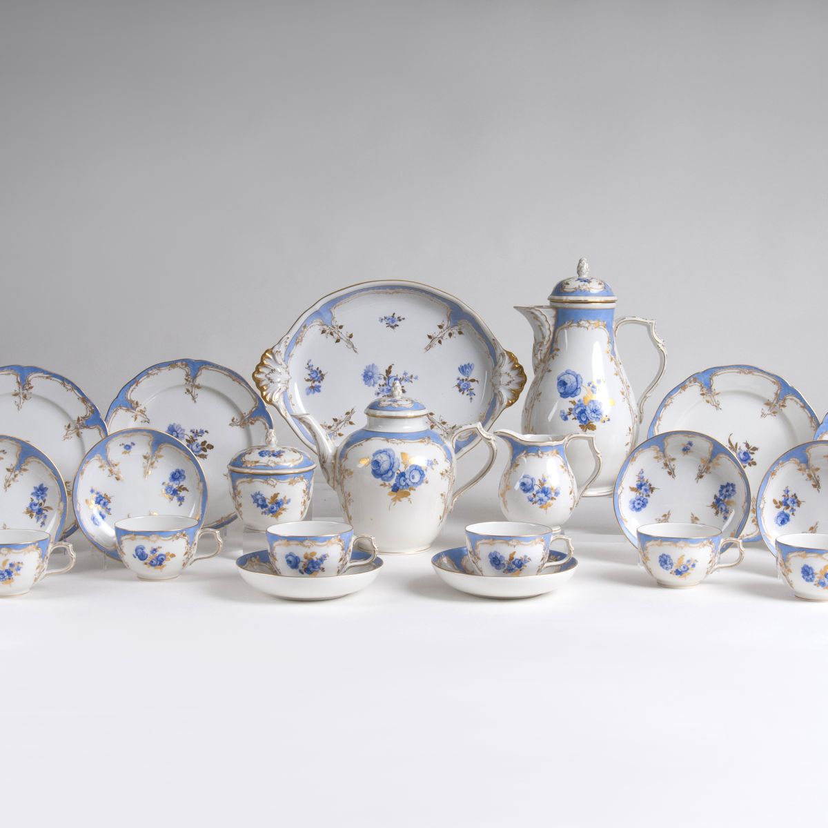 A Coffee and Tea Service 'Bleu mourant' for 12 persons