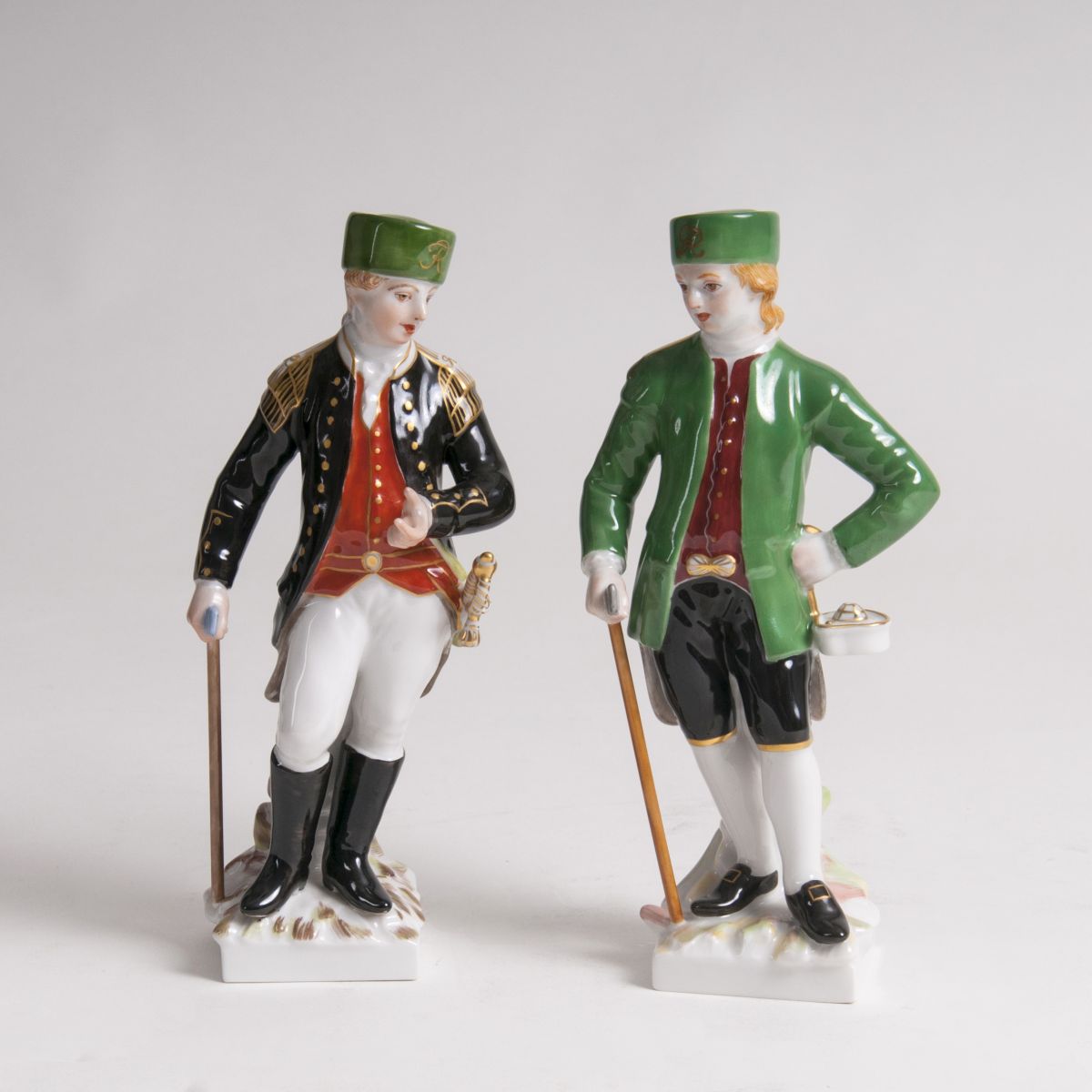 A Pair of Porcelain Figurines 'Hannoveranian and Prussian Miner'