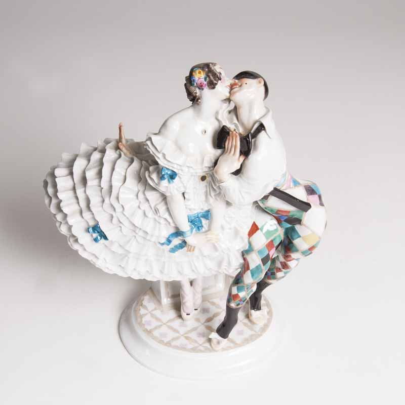 A Porcelain Group 'Harlequin and Colombine' from the Ballet 'Carnival' - image 2