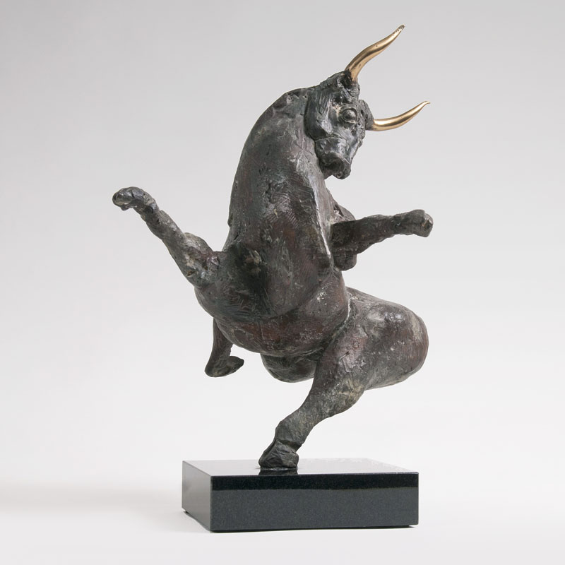 A Bronze Sculpture 'Dancing Bull'