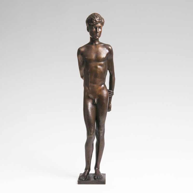 A bronze sculpture 'Standing Youth'