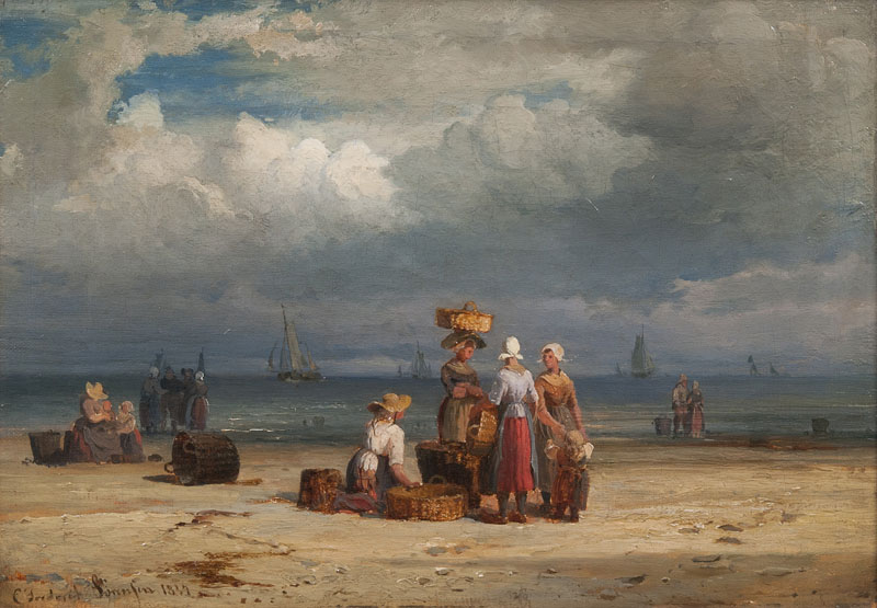 Fisher Women on the Beach of Scheveningen.