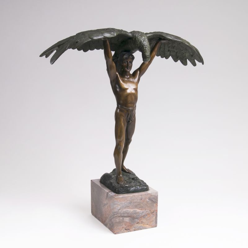 An Imposing Bronze Sculpture 'The Rape of Ganymed'