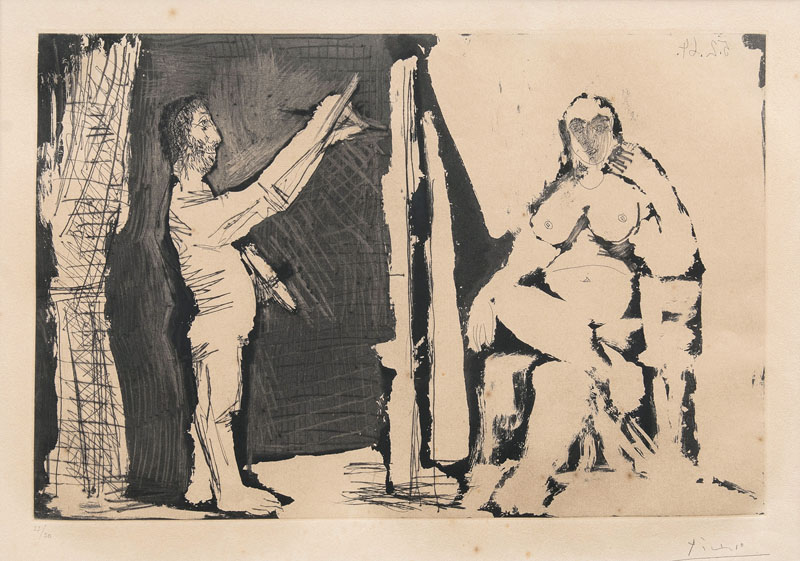 Pablo Picasso - Le peintre et son modèle Le peintre et son modèle