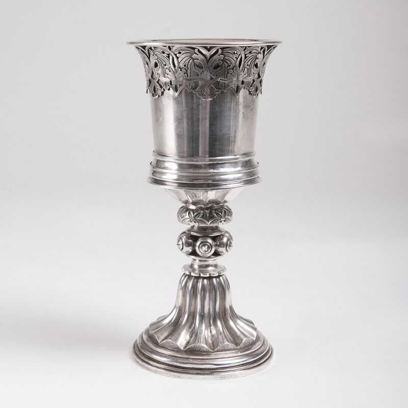 A Large Beaker Goblet with a Strapwork-Relief