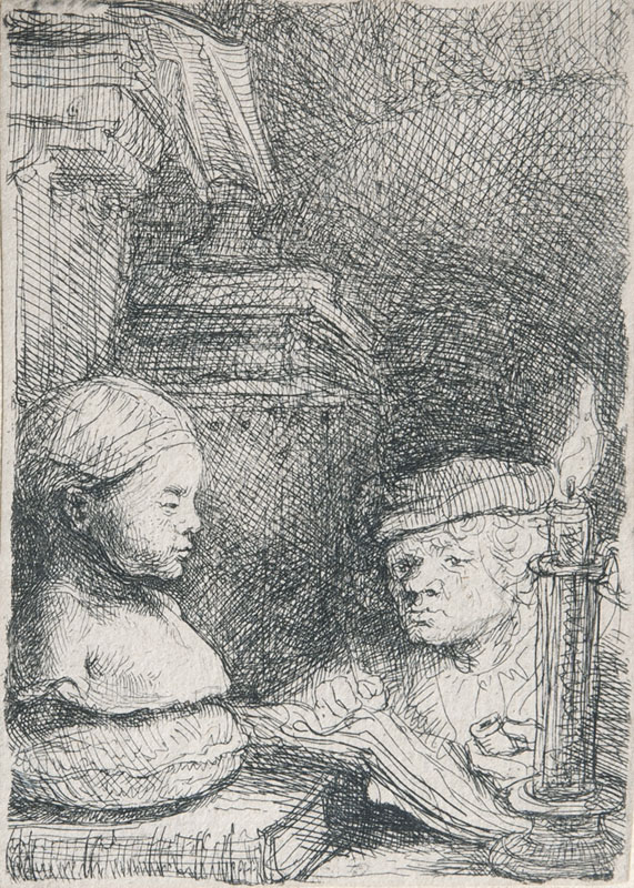 Rembrandt Harmenszoon van Rijn - Der Zeichner nach der Büste zeichnend Der Zeichner nach der Büste zeichnend