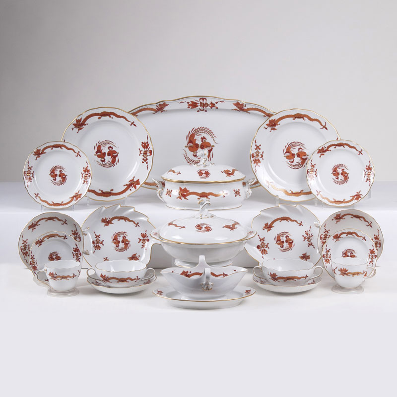 An Extensive Part Coffee and Dinner Service 'Red Dragon'