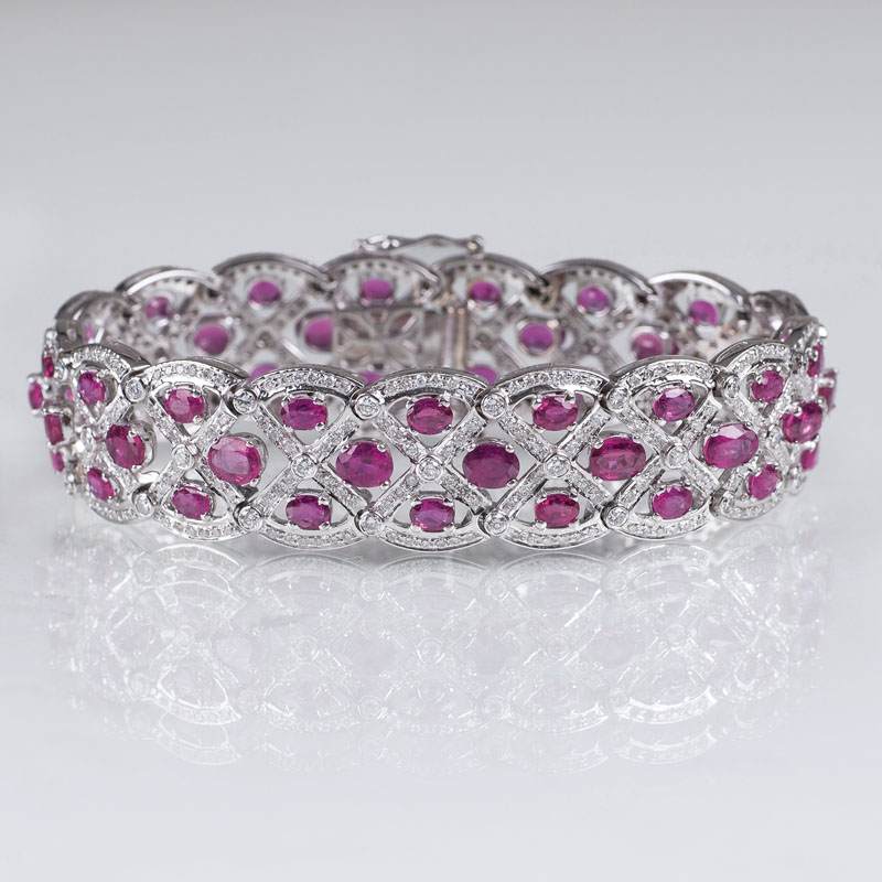 An elegant ruby diamond bracelet